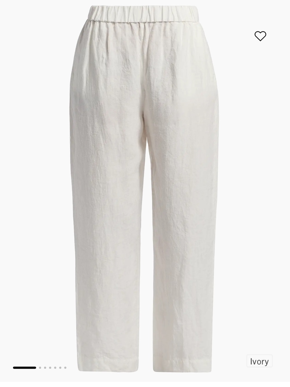 Jenni Kayne Ivory Linen-Cotton Straight Pants